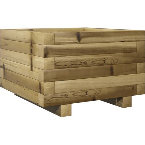 Fioriera rialzata per piante e fiori terrazza giardino 40 x 40 x 26,5 cm legno di pino impregnato marrone 020037527