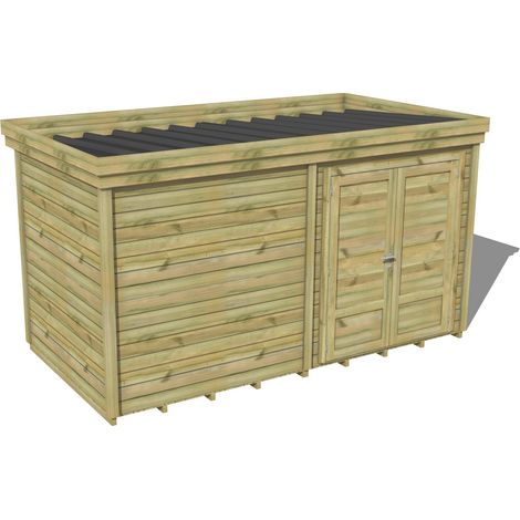 ABRI DE JARDIN bois traité 27mm, 5,2x2,1m, 11m2, Plancher