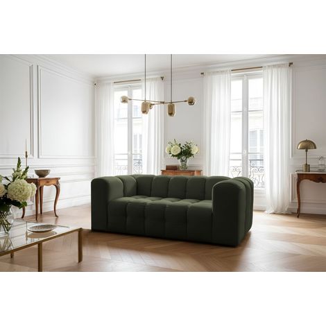 Sofa Designersofa SOLVIE 2-Sitzer in Stoff Tiffani Grün