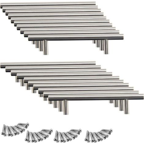 20pcs Poignée Bâton De Porte Cuisine Meuble Placard Inoxydable (160mm (Entraxe de Trous)) - RWPoignée de meuble (1/5)