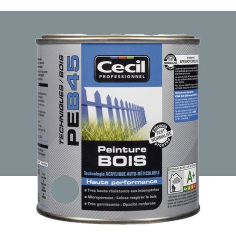 Peinture Bois Cécil Professionnel PEB45 Gris bleuté 0,5 L (1/3)