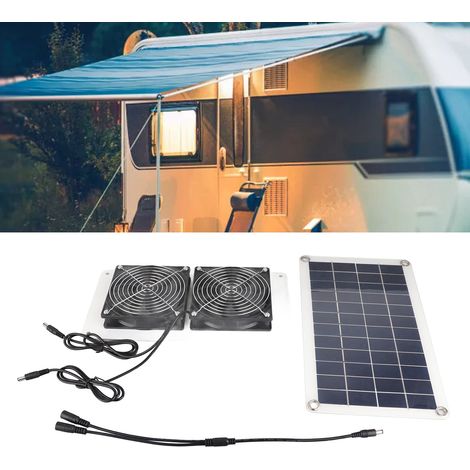 Ventilateur solaire polycristallin 10 W 18 V, extracteur d'air pour animaux, système de ventilation écologique et respectueux de l'environnement, ventilateur portable d'extérieur (1/5)