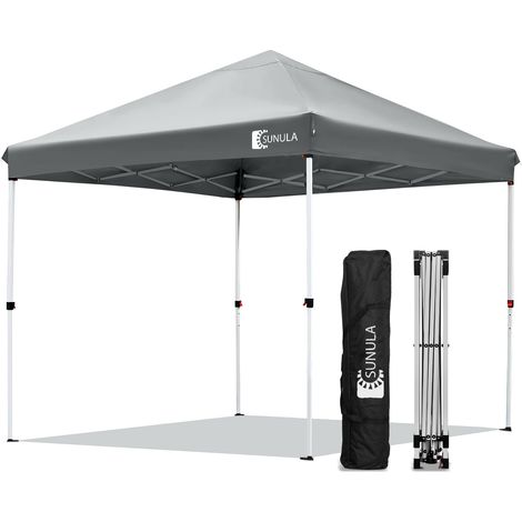 SUNULA 3x3 m Faltpavillon Gartenzelt – Wasserdichtes Partyzelt mit Popup-System für Garten & Outdoor, Grau
