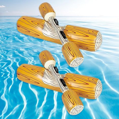 4 Piece Set Floating Inflatable Toys, Inflatable Buoy Fighting Game with 2 Paddles Battle Log Pool Rafts Children Adults Pool Party Swim Ring Pool Canoe for Adults and Children (1/5)