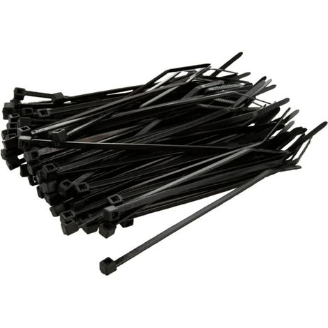 Ulisem Colliers de serrage noirs robustes (lot de 250) - Résistance à la traction : 22,7 kg (50 lb), serre-câbles en nylon pour l'intérieur et l'extérieur, clôture en lierre artificiel, écran de confi (1/5)