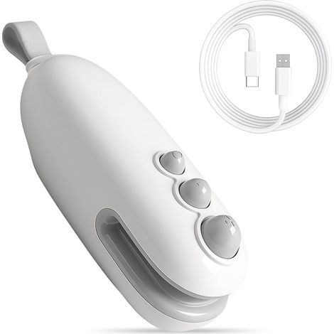 Mini Scelleur,Portable Scelleuse pour Sacs Scelleur Thermique 2 en 1 avec Cutter Coupe Et Scelle Les Sacs Plastiques (Blanc),Rechargeable Scellant Alimentaire avec Cable USB