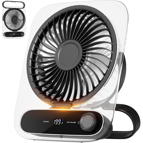 Ventilateur électrique noir - Ventilateur USB - Mini ventilateur - Ultra-silencieux et pliable à 180° (1/5)