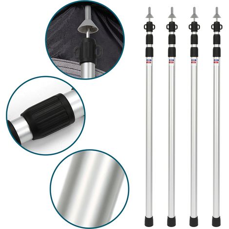 Wolketon Accessori per gazebo e padiglione – 4 pali telescopici per tenda, altezza regolabile 88–234 cm
