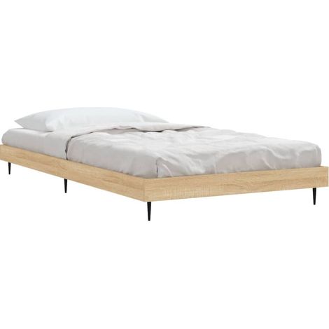 Bed Frame without Mattress Sonoma Oak 90x200 cm Engineered Wood vidaXL (1/4)