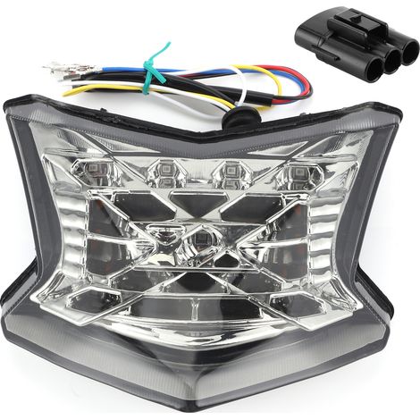 aqxreight Ensemble de Feux Arrière à LED Lumineuses, Lentille Transparente, Adaptés pour Z900/Z650/ 650 2017-2019, avec Feu de Circulation, Feu Stop, Fonctions de Clignotants, Facile à. (1/5)