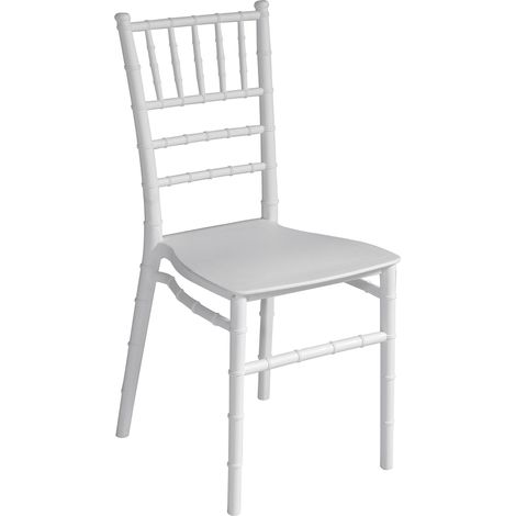 Sedia Impilabile da Giardino 41x49x90 cm in Polipropilene Bianca (1/4)