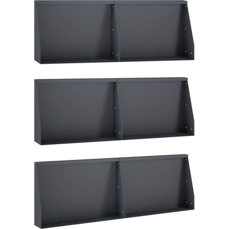 vidaXL Muro de Contención 6 uds. 60 x 12 x 30 cm Acero Gris antracita (1/5)