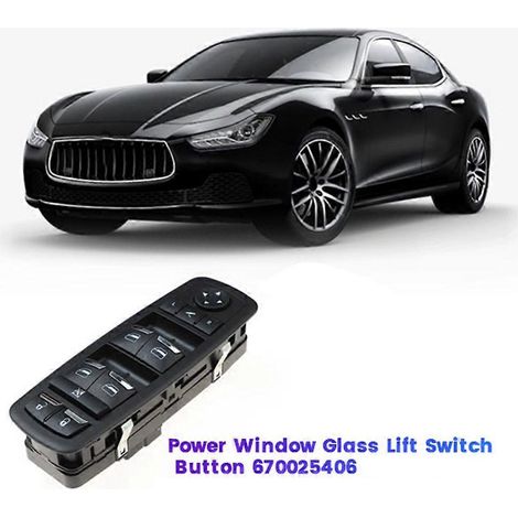 1 jeu de 4 boutons de commande de lève-vitre électrique principal 670025406 pour Maserati Ghibli Quattroporte 2013-2017 670097037 (1/5)
