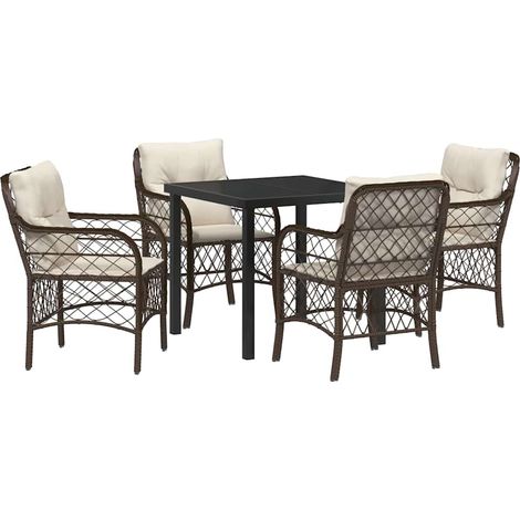 Maison Exclusive - Conjunto de Comedor de Jardín 5 pcs Marrón rat (1/5)
