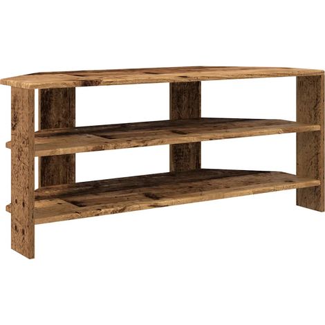 Meuble TV d'angle moderne avec rangement spacieux 102 x 40 x 45 cm en bois d'ingénierie bois ancien (1/5)