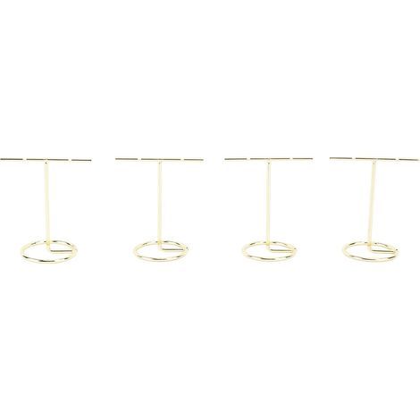 4-teiliger T-förmiger Ohrringständer, Schmuckständer, Foto-Requisiten, T-förmiger, geschlitzter Halskettenständer für den Kleiderschrank, Gold (1/5)