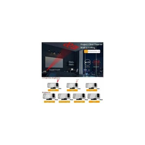 Houhence – Sveglia digitale con proiezione LED – Doppio allarme – Porta USB – Schermo da 7,3 pollici – Sensore di luce – Radio FM 76-108 MHz – Crezuo