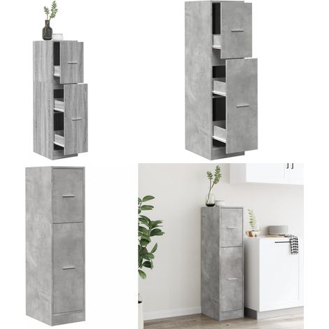 vidaXL Apothekerschrank Betongrau 30x41x118 cm Holzwerkstoff