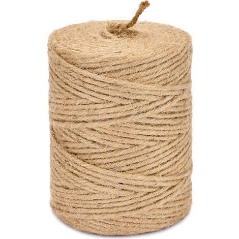 Natur-Juteschnur – 100 Meter – 3 mm, braun – starkes, gedrehtes Seil – für Gartenarbeit und DIY-Dekoration – kompakte Spule (1/4)