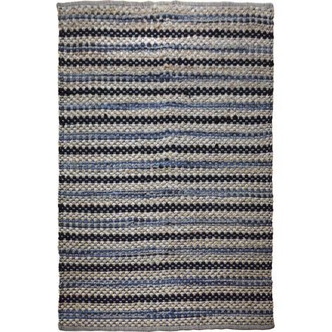 Tappeto artigianale Sienna 200 in juta e cotone grigio (1/4)