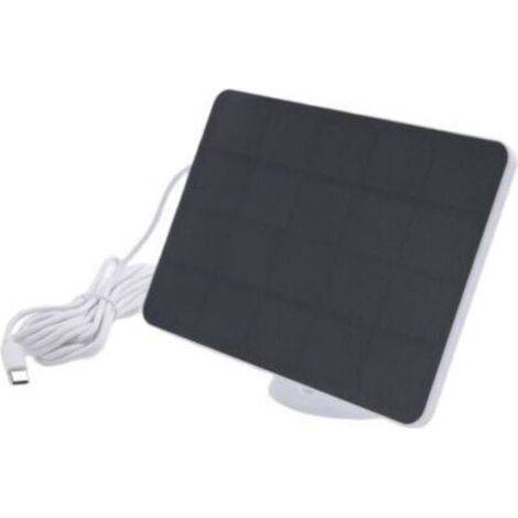 Chargeur de Panneau Solaire éTanche 4W pour CaméRa de SéCurité à Domicile Chargeur Alimenté par Cellules Solaires avec Câble de Charge, Blanc