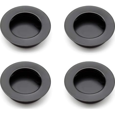 4 Pièces Poignées Rondes Encastrées, 40 mm Poignee de Portes Coulissantes en Acier Inoxydable 304 , Poignées Noir de Meuble peut être Utilisé pour Les Tiroirs, Armoires, Meubles sur Mesure (1/5)