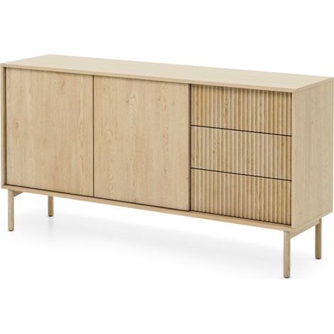 Selsey Tavo - Sideboard 3-türig, 3 Schubladen, Cremona Eiche, 153 cm