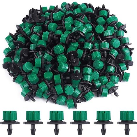 Goutteur Irrigation Réglable Système Dirrigation Goutte à Micro Flow Drip Head Buses de Brouillard pour J 200pcs 1/4'' Vert foncé (1/5)