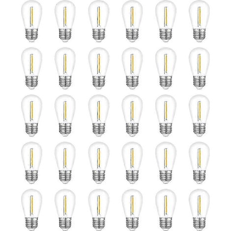 Lot de 30 ampoules pour guirlande lumineuse d'extérieur, ampoules de rechange S14 étanches (1/5)