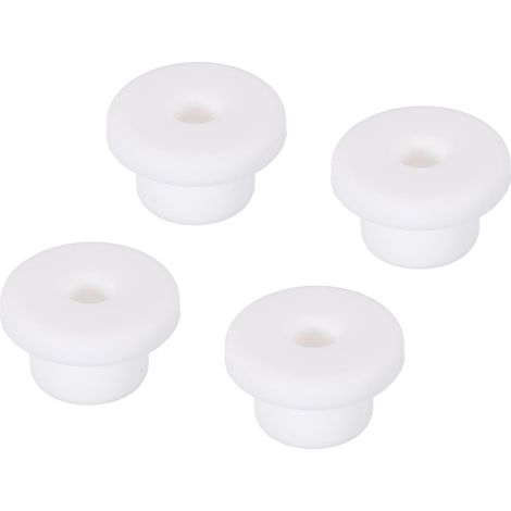 4Pcs Passe-Câble T-Forme Diamètre Installation 16mm, ID 7mm, Hauteur de 14mm Passe Fil Rondelle Caoutchouc Bouchons de Trous Flexibles pour Orifices de Câbles, Blanc (1/5)