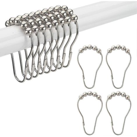 Anneaux de fixation pour rideau de douche Titanker, en métal antirouille, compatibles avec les barres et rideaux de douche de salle de bain - Lot de 12, bronze (1/5)
