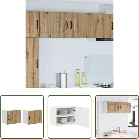 Holzschrank -  Küchenschrank Kalmar 2 pcs Artisan-Eiche 50 x 31 x 40 cm (1/5)