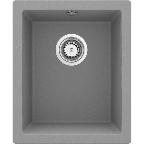 deante Corda fregadero de granito de 1 seno bajo encimera gris metálico ZQAS10B