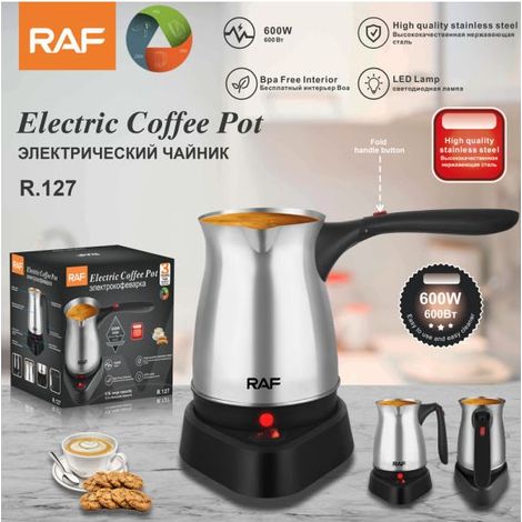Cafetière turque transfrontalière aux normes européennes RAF avec poignée en acier inoxydable, bouilloire électrique 500 ml, R127 (1/5)