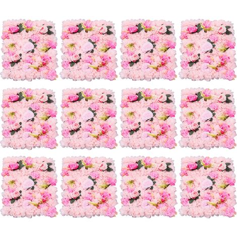 Pannelli di fiori artificiali, design elegante, decorazione versatile, rosa (1/2)