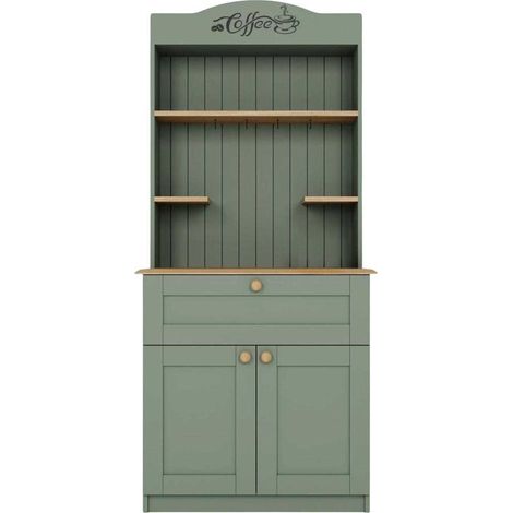 Asir Group Llc – Buffet bar à café en aggloméré – Dimensions 80x42x180 cm – Panneaux mélaminés – Fixation murale possible – Livré en kit (1/4)