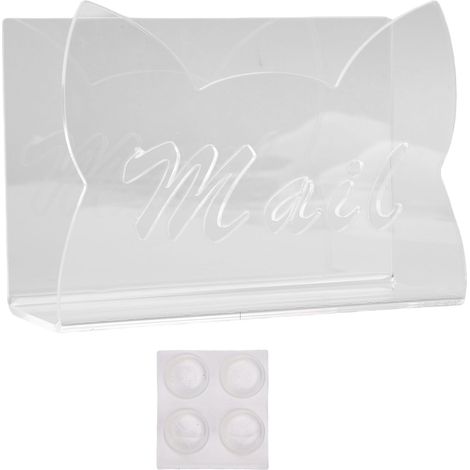 Range-lettres en acrylique transparent design oreilles de chat, organisateur de bureau robuste antidérapant pour courrier et cartes (1/5)