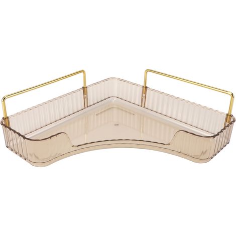 Rangeur d'angle de comptoir - Ambre - Organisateur multifonction en PP et fer, 25,5x16,5x8cm, grande capacité pour cosmétiques (1/5)