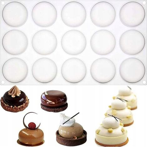 Stampo in silicone 3D per cupcake e biscotti, 15 fori (1/2)