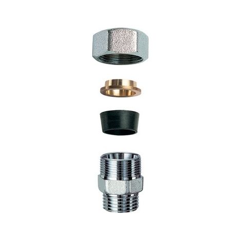 NIPLEX MASCHIO CROMATO C/MONOCONO IN GOMMA PER RAME 3/4" x 18