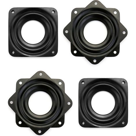 4 Stück Drehplatte mit quadratischem Lager, 3 Zoll/72 mm, 360-Grad-Drehteller, für Möbel, TV-Ständer, Küchenregale