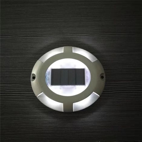 4 pièces étanche point culminant anti-buée led solaire réverbère route réfléchissant sol avertissement lumière froide lumière (1/4)