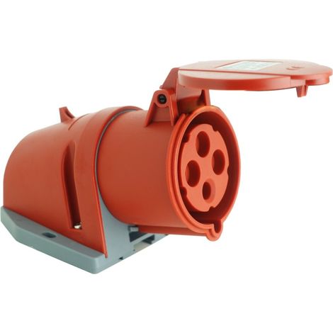 Prise murale 16 A 4 pôles 400 V IP44 rouge (1/5)