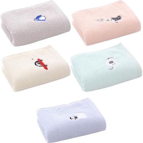 Serviettes en Coton Absorbantes Lot de 5 Douces et Confortables Visage Mains pour Anniversaires et Occasions Spéciales (1/5)
