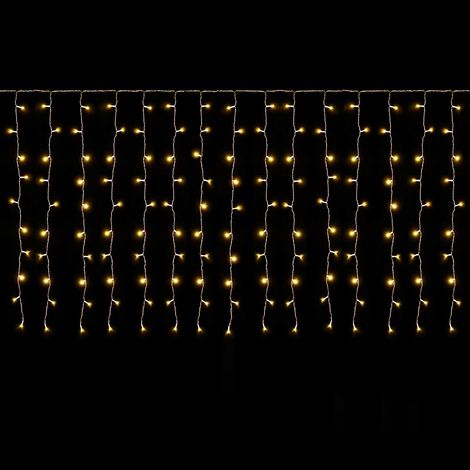 SALCAR LED Eisregen Fenster 2m x 1m LED Lichtervorhang Balkon, 100er LED Lichterkette Außen Innen Weihnachten, Weihnachtsbeleuchtung Hängend mit 9 Modi und Memory-Funktion, Warmweiß (1/5)