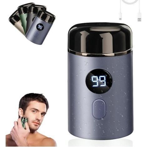 Easy Trim Rasierer, Mini-Elektrorasierer für Männer, Easy Trim Intimrasierer, abwaschbar, kabellos, USB-Anschluss, Reisegröße, Nass- und Trockenrasur (Blau) (1/5)