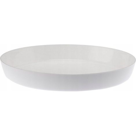 Soucoupe en plastique blanc pour un pot de fleurs Cristal de 14,5 cm