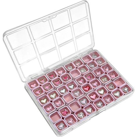 Boîte de Rangement pour Ongles Porte-bijoux portable 48 compartiments Conteneur à accessoires de manucure pour Maison Bureau Chambre Dormoir Université (1/5)
