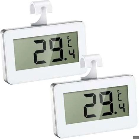 Thermomètre pour réfrigérateur, mini thermomètre pour congélateur (2 pièces) avec écran LCD et alarme (1/5)
