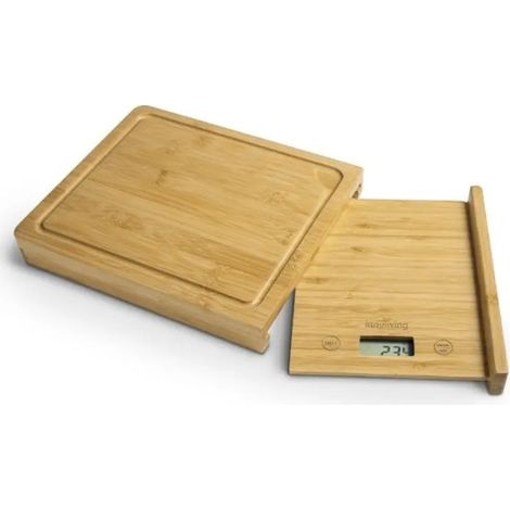 Bilancia digital 2 en 1 con tabla de cortar de bambú 5 kg